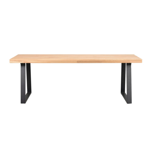 ROWICO Brooklyn rektangulær spisebord, m. udtræk - lakeret egetræ m. U-ben i sort metal (220x95)
