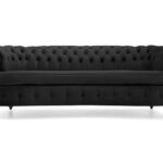 Chesterfield Buet 3 Pers. Sofa, Sort Velour