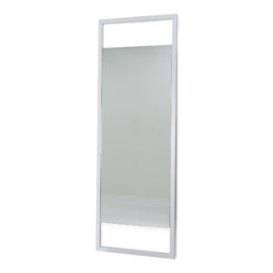 TORNA DESIGN Sasha L vægspejl, rektangulær - spejlglas og hvid stål (160x54)