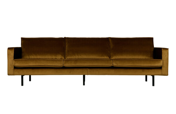 BEPUREHOME Rodeo 3 pers. sofa - honning gul fløjl