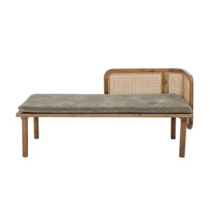 CREATIVE COLLECTION Felucca daybed - grøn fløjl og natur teaktræ (153x69)