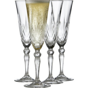Lyngby Glas Melodia champagneglas, 16 cl - 4 stk
