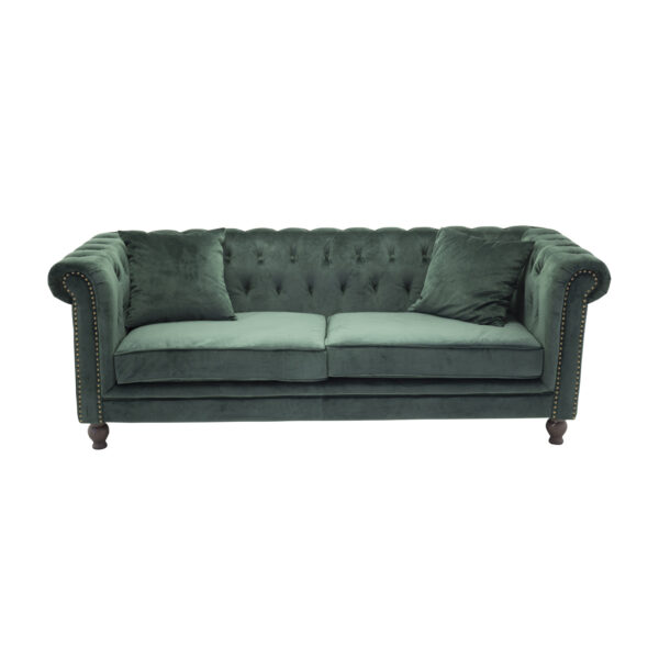 VENTURE DESIGN Velvet 3 pers. sofa - grøn velour og træ