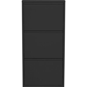 KARE DESIGN Caruso 3 skoskab, m. 3 låger - sort stål (H:104)