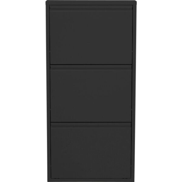 KARE DESIGN Caruso 3 skoskab, m. 3 låger - sort stål (H:104)