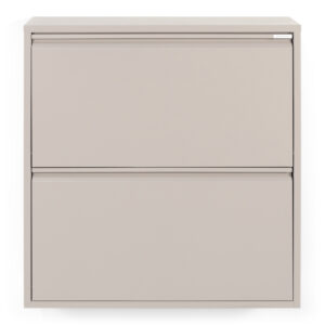SPINDER DESIGN Billy 2 skoskab, m. 2 låger - silky taupe stål