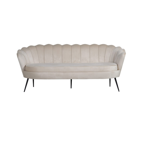 VENTURE DESIGN Calais 3 personers sofa - beige velour og sort metal